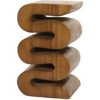 Oriental Galerie Blumenhocker Holz Hocker geschwungen 50 cm Hellbraun (1 St)
