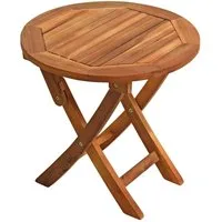 ESTEXO Gartentisch Klapptisch Balkontisch Beistelltisch 48 cm Rund Akazienholz Tisch