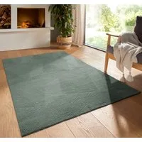 TaCa Home Teppich Kurzflor Teppich Hasenfell Optik, rechteckig, Höhe: 10 mm, Wohnzimmer, Kinderzimmer, Esszimmer, Fresco Grün - 50 x 80 cm