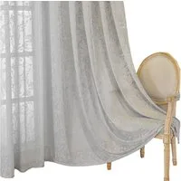 Agger Gardine Spitze Voile Gardinen,Jacquard-Vorhänge mit Metallösen 1 Artikel (1 St), Geeignet für Wohnzimmer/Schlafzimmer: Transparente Schiebegardinen