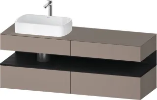 Duravit Qatego Konsolenwaschtischunterbau wandhängend Basalt Matt 1600x550x600 mm - QA4777016430010 QA4777016430010