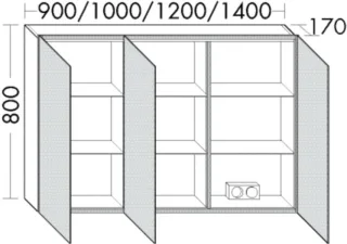 Burgbad Spiegelschrank RL30 800x1000x170 Marone Dekor Trüffel, SPLO100LF3687 SPLO100LF3687
