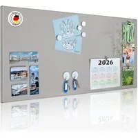 banjado Magnettafel aus Metall 78x37cm in schwarz, weiß oder grau, (mit Montagematerial und Magneten), magnetisch