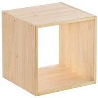 Astigarraga Kit Line Standregal Dinamic Würfel Holzregal Schrankmodul, Kiefernholz, modular kombinierbar, 1x1 Fach (33x36,2x36,2cm)