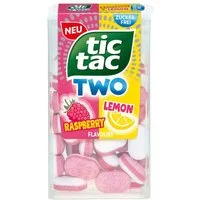 tic tac Süßigkeit, tic tac TWO Raspberry Lemon erfrischendes Geschmackserlebnis 38,5g
