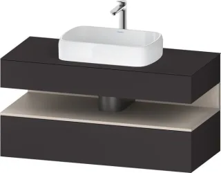 Duravit Qatego Konsolenwaschtischunterbau wandhängend Graphit Supermatt 1200x550x600 mm - QA47320918 QA4732091800000
