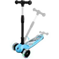 OUNUO Dreiradscooter Höhenverstellbarer Kinderroller mit LED-Rädern für Kinder ab 3 Jahren