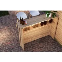 Karibu Stehtisch Holztheke Poolbar 28mm Stärke, Hergestellt in Deutschland, 165 x 39,5 x 124 cm