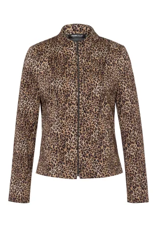 FRANK WALDER - Blazer VELVET BLOOM in angesagtem Animalprint marone/schwarz - Gr. - 44