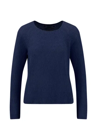 FYNCH-HATTON - PULLOVER CREWNECK LINEN MEL galaxy blue - Gr. - S