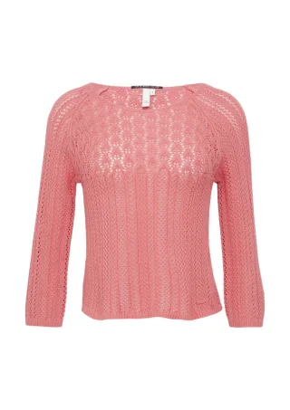 Q/S designed by - Pullover in Häkeloptik pink/orange - Gr. - S