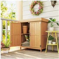 Outsunny Gerätehaus Schuppen mit Doppeltür, BxT: 74x43 cm, (Geräteschuppen, 1 St., Gartenschrank), für Garten, Natur