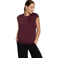Zero Satinbluse Damen mit Rundhalsausschnitt