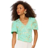 Love & Roses V-Shirt Love & Roses T-Shirt mit V-Ausschnitt, Regular (1-tlg)
