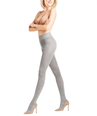 FALKE - Strumpfhose Glossy light greymel. - Gr. - 43