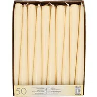 PAPSTAR Spitzkerze Leuchterkerzen Ø 2,2 cm, 25 cm champagner 50 Stk