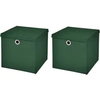 StickandShine Faltbox 2er SET 28 x 28 x 28 cm mit Deckel – perfekt für KALLAX - 19 Farben