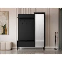 MIRJAN24 Garderoben-Set Ozmi 1D1K, (mit Drehtür und Klappe), 7 Kleiderhaken aus Metall, 135x40x180 cm