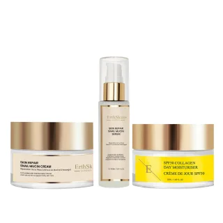 Hautreparatur Schneckenmucuscreme 50ml + Hautreparatur Schneckenmucusserum 60ml + SPF 50 Kollagen Tagescreme 50ml