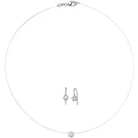 Firetti Ohrring und Ketten Set Schmuck Geschenk Silber 925 Ohrringe Halskette mit Anhänger Solitär (Set, 2-tlg), mit Zirkonia (synth)