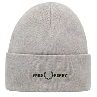 Fred Perry Beanie mit grafischem Logo in Betongrau