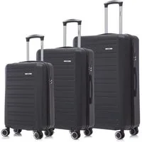 YONSLY Kofferset Hartschalenreisekoffer Set mit Zahlenschloss,Rollkoffer, 4 Rollen, (Handgepäck Trolley (M, L, XL), 3 tlg., Reisekoffer), geräuschloser Gleitbewegung Verstärkte Kofferecken schützen