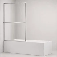 welltime Badewannenaufsatz Block, Einscheibensicherheitsglas, (1 tlg), 6mm ESG und Antikalkversiegelung,extra schlanker Rahmen