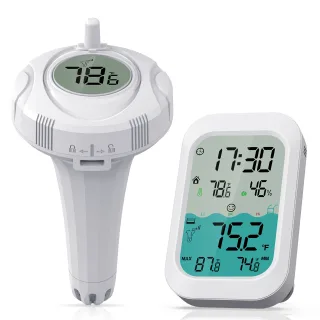 MESTEK CP02 Wireless Floating Thermometer Pool Water Temperature Monitor 500ft Range LED Backlight Waterproof Indoor Out