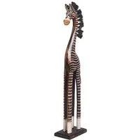 WORU Tierfigur Holz-Zebra aus Albesia-Holz – Handgefertigte Tierfigur aus Bali