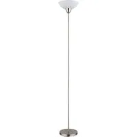 GLOBO LIGHTING Stehlampe, Leuchtmittel nicht inklusive, Stehleuchte Standlampe Deckenfluter Glas opal Metall nickel matt E27