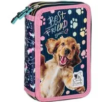 DERFORM Federtasche Süßer Hunde Federmäppchen gefüllt 2 Fach Stifte Etui Federmappe, (26-tlg)