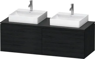 Duravit L-Cube Konsolenwaschtischunterbau wandhängend Eiche Schwarz Matt 1420x550x482 mm - LC4872B16 LC4872B16160000
