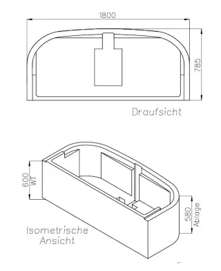 Neuesbad Wannenträger für Hoesch iSensi Vorwand 170x75 SW 16400A