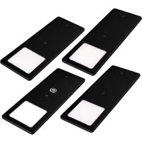 kalb LED Unterbauleuchte schwarz 5W- sehr flache Küchenleuchte mit Touch-Dimmfunktion, 4er Set neutralweiß, neutralweiss