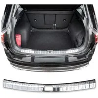 RECAMBO Ladekantenschutz für VW Tiguan II, BJ ab 2016> Stoßstangenschutz, V2A rostfrei, Exklusive Optik, praktischer Schutz & perfekte Passform