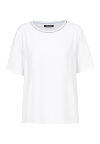 FRANK WALDER - Shirt ELEMENTS mit kontrastfarbiger Naht ocean blue/ecru - Gr. - 46