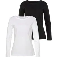 Vivance Langarmshirt aus reiner Baumwolle (2er-Pack) aus luftiger Interlock-Qualität