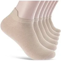 sockenkauf24 Sneakersocken 6 Paar Sneaker Socken Damen & Herren mit Fersenlasche (Beige, 43-46) Anti-Blasen Schutz Rutschfest Atmungsaktiv - 13600 WP