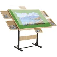 Insma Puzzleunterlage Puzzletisch Puzzlebrett für 2000-Teile Puzzle, (Puzzleboard mit 6 Schubladen und Abdeckung), höhen- & winkelverstellbar, klappbar 100×70×88,1cm