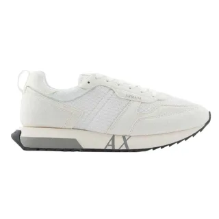 Armani Exchange - Sneaker für Herren, Netzmaterial, Kontrastsohle (Naturweiß)