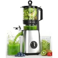 Kismile Entsafter Slow Juicer mit 135mm extra großem Einfüllschacht, 300 W, Leicht zu reinigen, Entsafter für ganzes Obst und Gemüse