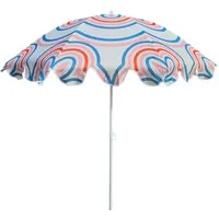 Meinposten Sonnenschirm Strandschirm UV 30+ Balkonschirm grün blau Kreise Streifen