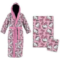 Hello Kitty Kinderbademantel Badeset – Kuscheliger Bademantel, Handtuch & Waschlappen für Kinder