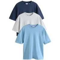 Next T-Shirt Schwere Relaxed Fit T-Shirts im 3er Pack (3-tlg)