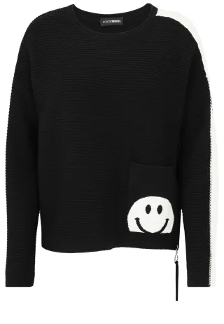Doris Streich - Pullover schwarz/weiß - Gr. - 52