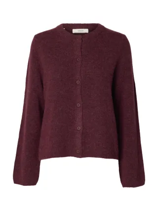 selected women - SLWLULU NEW LS KNIT CARDIGAN NOOS Tawny Port - Gr. - M