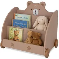 relaxdays Kinderregal Bücherregal Kinder Bär-Design
