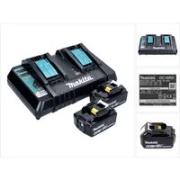 Makita Power Source Kit 18 V mit 2x BL 1860 B Akku 6,0 Ah Akkupacks