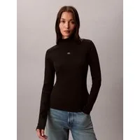 Calvin Klein Jeans Shirttop LS WOVEN LABEL TURTLENECK Mit Rundhalsausschnitt, regular fit