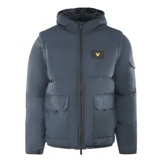 Lyle & Scott 2 in 1 Ripstop-Pufferjacke in Marineblau